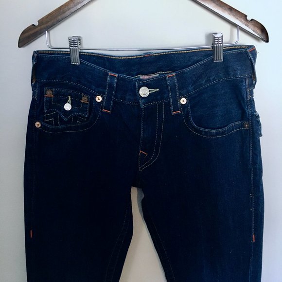 True Religion Dark Wash Flare World Tour Jeans Size 29 - Picture 4 of 7